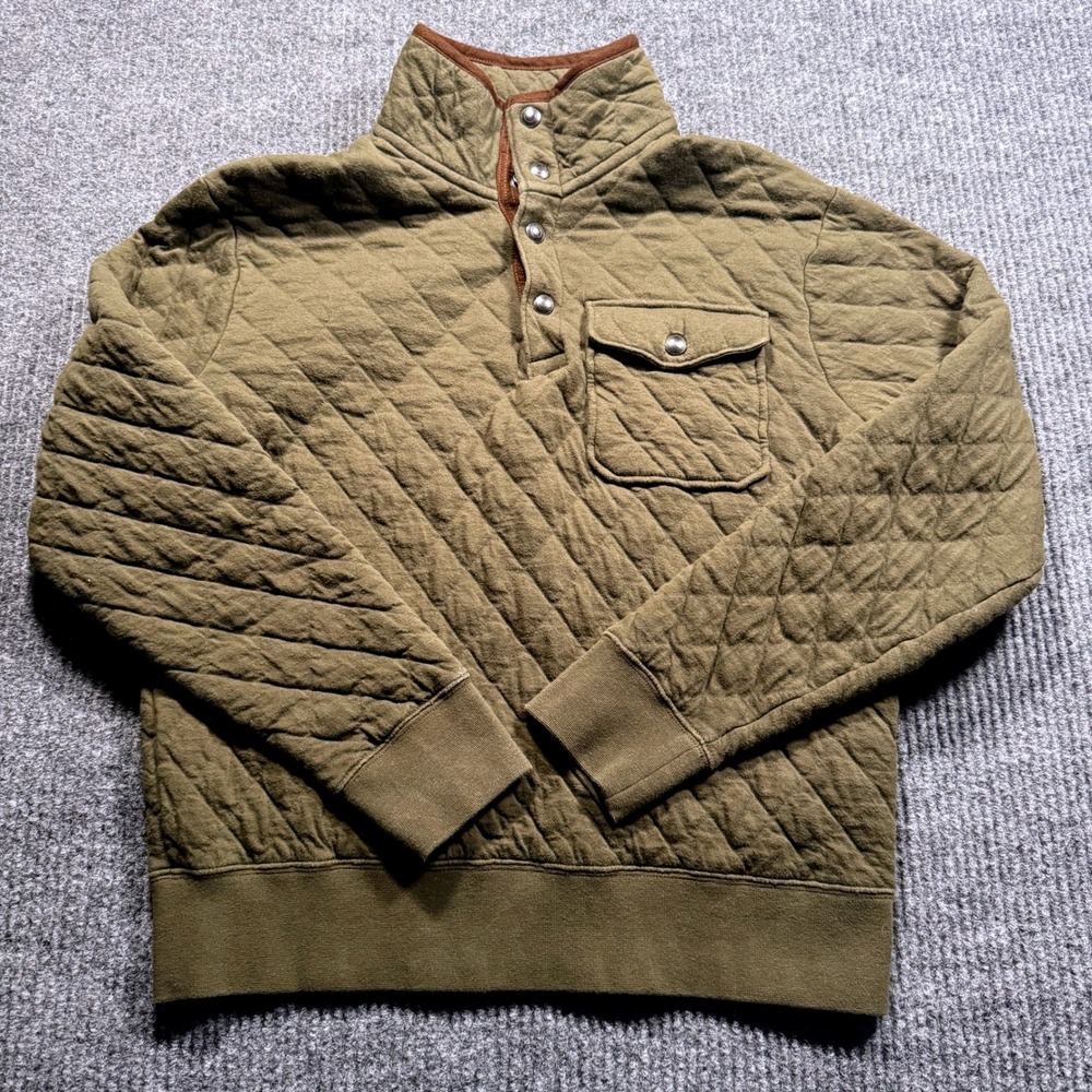 Polo Ralph Lauren Quilted Pullover Mens S Olive Green Preppy Gorpcore Lodge